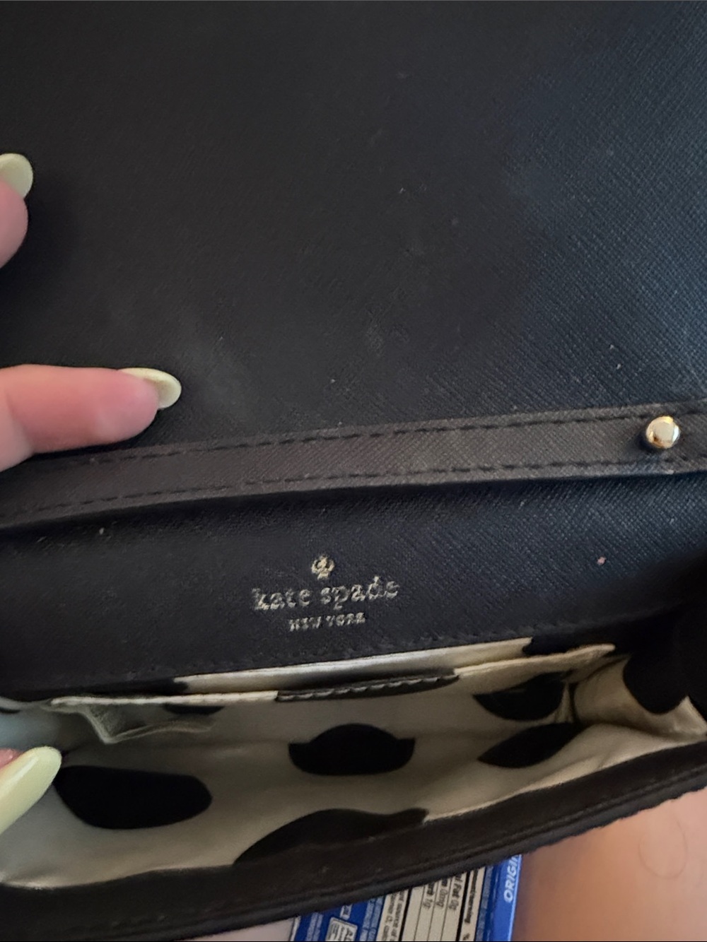 kate spade Black Leather Crossbody with Gold Chain Strap - Picture 2 of 2